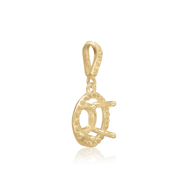 ITI NYC Round Four Prong Halo Pendant in 14K Gold (4.00 mm - 9.00 mm)