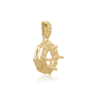 ITI NYC Round Decorative Four Prong Pendant in 14K Gold (5.20 mm - 12.00 mm)