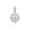 ITI NYC Round Decorative Four Prong Pendant in Sterling Silver (5.20 mm - 12.00 mm)