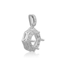 Load image into Gallery viewer, ITI NYC Round Decorative Four Prong Pendant in 14K Gold (5.20 mm - 12.00 mm)
