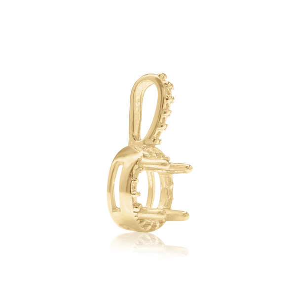 ITI NYC Round Four Prong Halo Pendant in 14K Gold (4.50 mm - 8.00 mm)