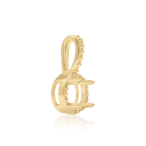 ITI NYC Round Four Prong Halo Pendant in 14K Gold (4.50 mm - 8.00 mm)