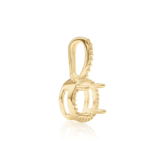 ITI NYC Round Four Prong Halo Pendant in 14K Gold (4.50 mm - 8.00 mm)