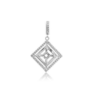 ITI NYC Square Cluster Fancy Pendant in Sterling Silver (4.00 mm - 10.00 mm)