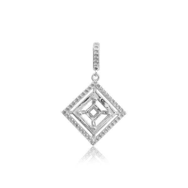 ITI NYC Square Cluster Fancy Pendant in Sterling Silver (4.00 mm - 10.00 mm)