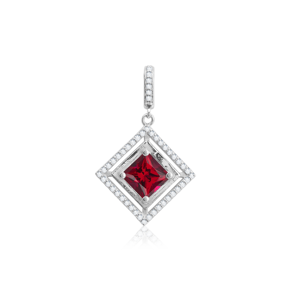 ITI NYC Square Cluster Fancy Pendant in Sterling Silver (4.00 mm - 10.00 mm)
