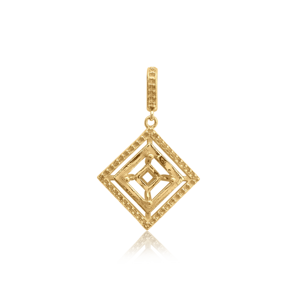 ITI NYC Square Cluster Fancy Pendant in 14K Gold (4.00 mm - 10.00 mm)