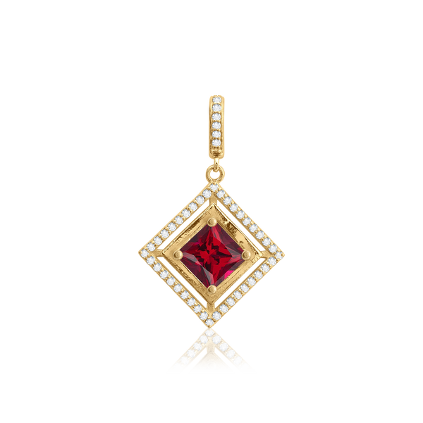 ITI NYC Square Cluster Fancy Pendant in 14K Gold (4.00 mm - 10.00 mm)