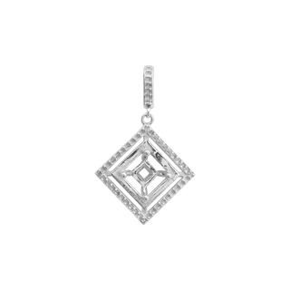 ITI NYC Square Cluster Fancy Pendant in Sterling Silver (4.00 mm - 10.00 mm)