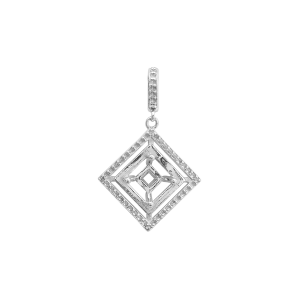 ITI NYC Square Cluster Fancy Pendant in Sterling Silver (4.00 mm - 10.00 mm)