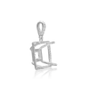 ITI NYC Square Four Prong Halo Pendant in Sterling Silver (4.50 mm - 10.00 mm)