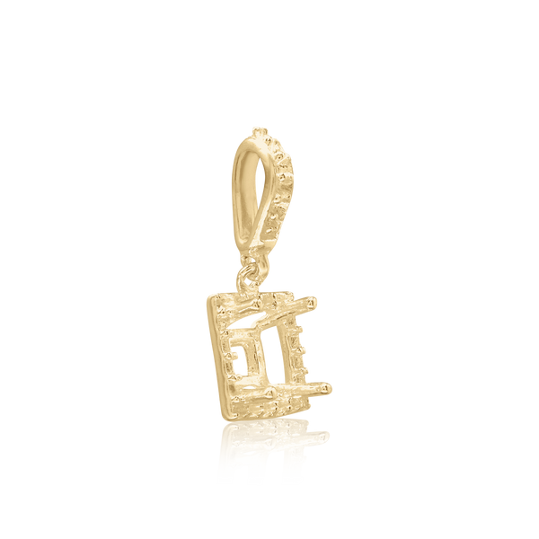 ITI NYC Square Four Prong Halo Pendant in 14K Gold (4.50 mm - 10.00 mm)