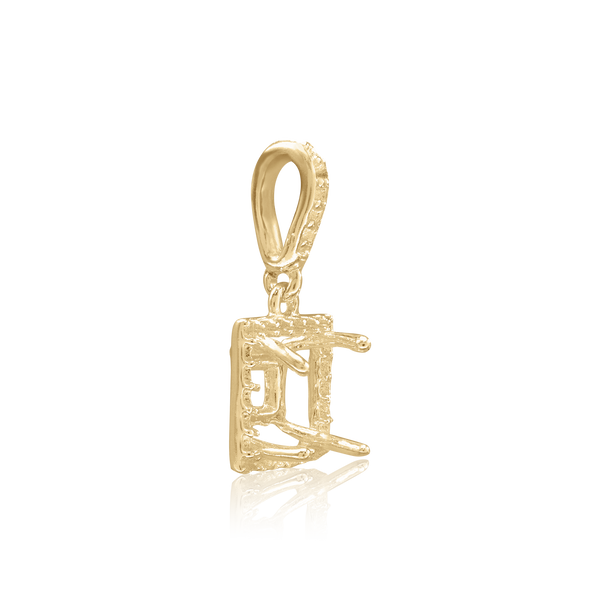 ITI NYC Square Four Prong Halo Pendant in 14K Gold (4.50 mm - 10.00 mm)
