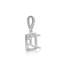 Load image into Gallery viewer, ITI NYC Square Four Prong Halo Pendant in Sterling Silver (4.50 mm - 10.00 mm)
