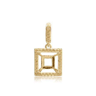 ITI NYC Square Four Prong Halo Pendant in 14K Gold (4.50 mm - 10.00 mm)