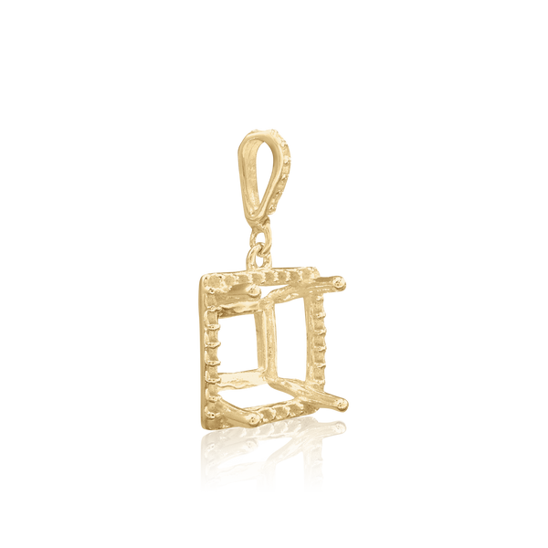 ITI NYC Square Four Prong Halo Pendant in 14K Gold (4.50 mm - 10.00 mm)