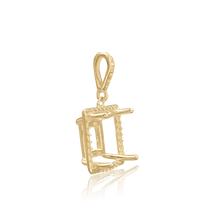 Load image into Gallery viewer, ITI NYC Square Four Prong Halo Pendant in 14K Gold (4.50 mm - 10.00 mm)
