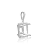 ITI NYC Square Four Prong Halo Pendant in Sterling Silver (4.50 mm - 10.00 mm)