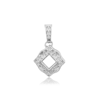 ITI NYC Square Cluster Pendant in Sterling Silver (4.0 mm - 10.0 mm)