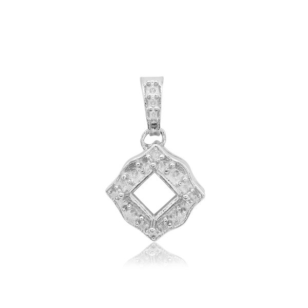 ITI NYC Square Cluster Pendant in Sterling Silver (4.0 mm - 10.0 mm)