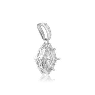 ITI NYC Square Cluster Pendant in Sterling Silver (4.0 mm - 10.0 mm)