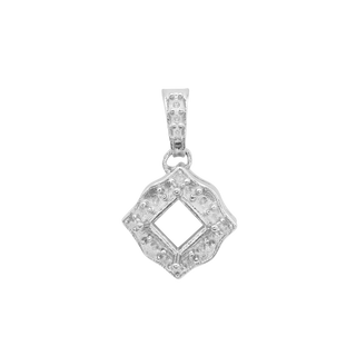 ITI NYC Square Cluster Pendant in Sterling Silver (4.00 mm - 10.00 mm)