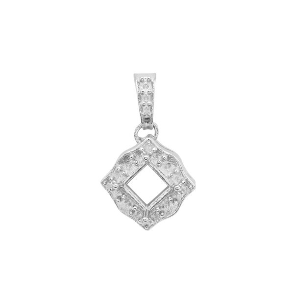 ITI NYC Square Cluster Pendant in Sterling Silver (4.00 mm - 10.00 mm)
