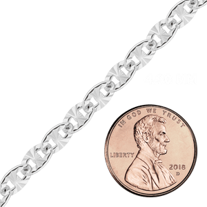 Bulk / Spooled Mariner Cable Chain in Sterling Silver (2.60 mm - 6.10 mm)