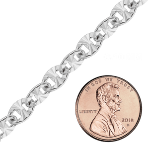 Bulk / Spooled Mariner Cable Chain in Sterling Silver (2.60 mm - 6.10 mm)