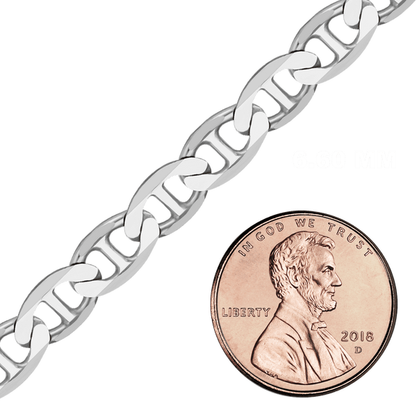 Bulk / Spooled Mariner Curb Chain in Sterling Silver (2.30 mm - 7.80 mm)