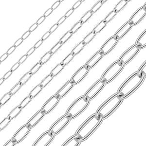 Bulk / Spooled Medium Elongated Cable Chain in Sterling Silver (1.60 mm - 5.40 mm)