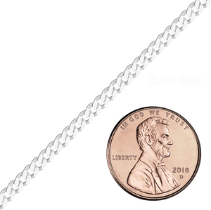 Bulk / Spooled Classic Curb Chain in Sterling Silver (0.90 mm - 10.30 mm)