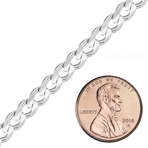 Bulk / Spooled Classic Curb Chain in Sterling Silver (0.90 mm - 10.30 mm)