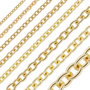 Bulk / Spooled Medium Round Cable Chain in 14K & 18K Yellow Gold (1.05 mm - 4.05 mm)