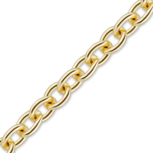 Bulk / Spooled Medium Round Cable Chain in 14K & 18K Yellow Gold (1.05 mm - 4.05 mm)