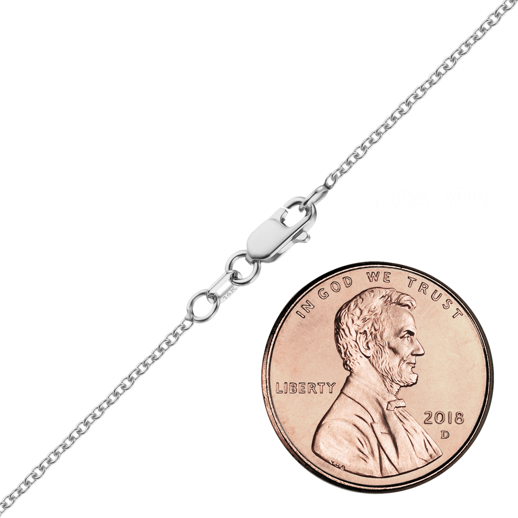 Canal St. Cable Anklet in 14K White Gold