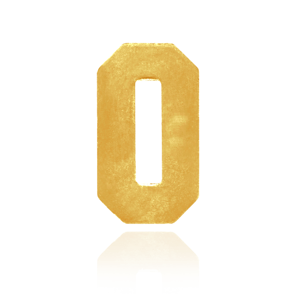 Number Pendants in 14K Gold (9.5mm) (Semi-Polished)