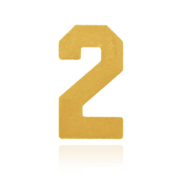 Number Pendants in 14K Gold (9.5mm) (Semi-Polished)