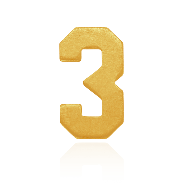 Number Pendants in 14K Gold (9.5mm) (Semi-Polished)