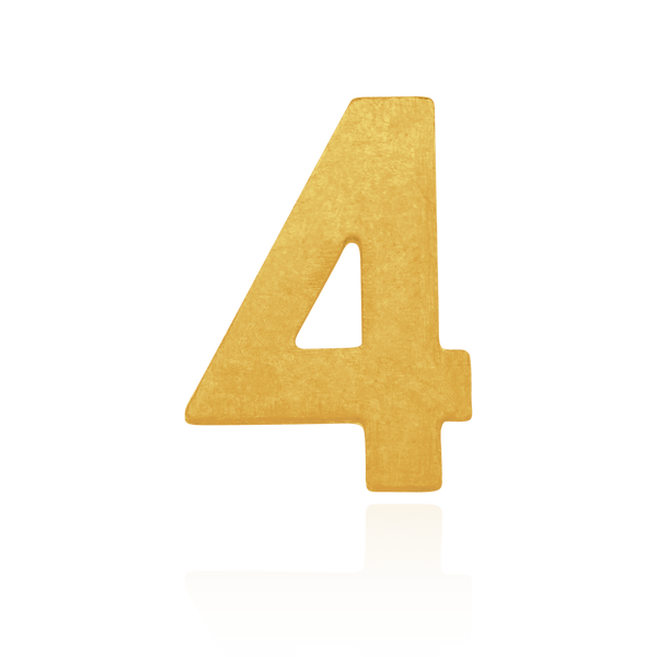Number Pendants in 14K Gold (9.5mm) (Semi-Polished)