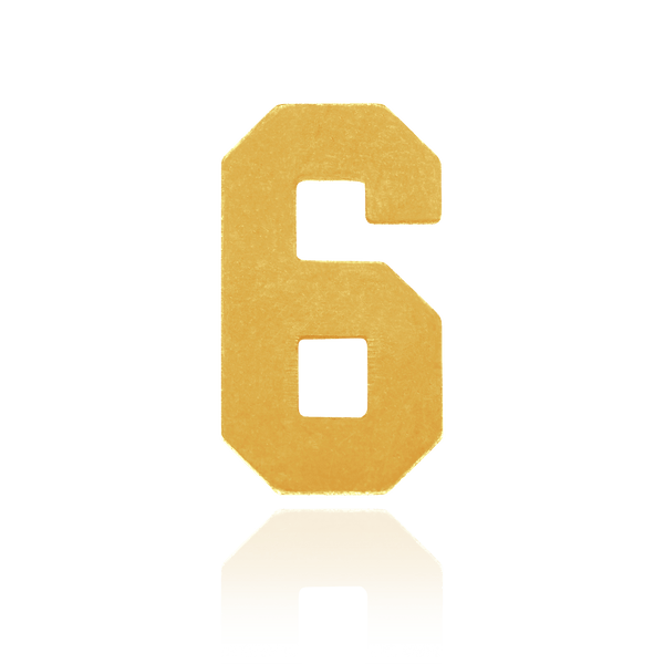 Number Pendants in 14K Gold (9.5mm) (Semi-Polished)