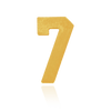 Number Pendants in 14K Gold (9.5mm) (Semi-Polished)
