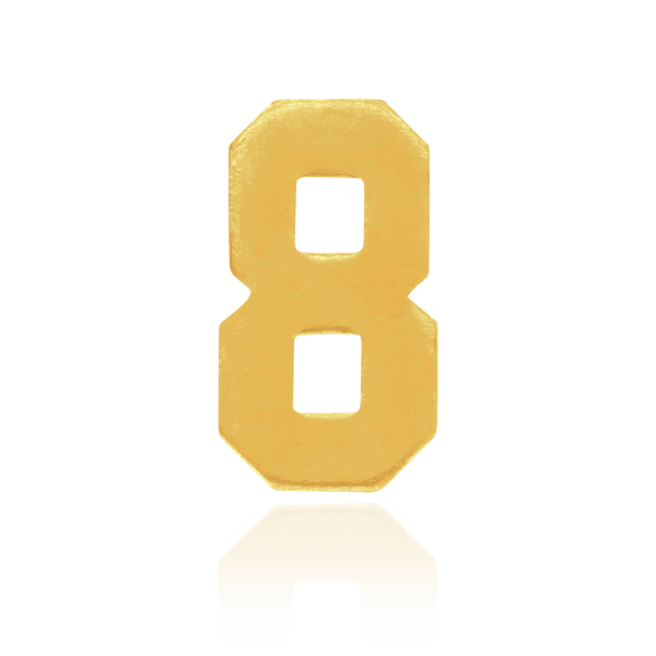 Number Pendants in 14K Gold (9.5mm) (Semi-Polished)