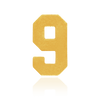 Number Pendants in 14K Gold (9.5mm) (Semi-Polished)