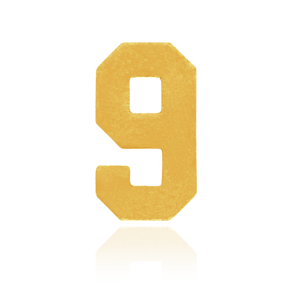 Number Pendants in 14K Gold (9.5mm) (Semi-Polished)