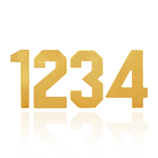 Basic Numbers in 14K Gold (12.7mm) (Semi-Polished)