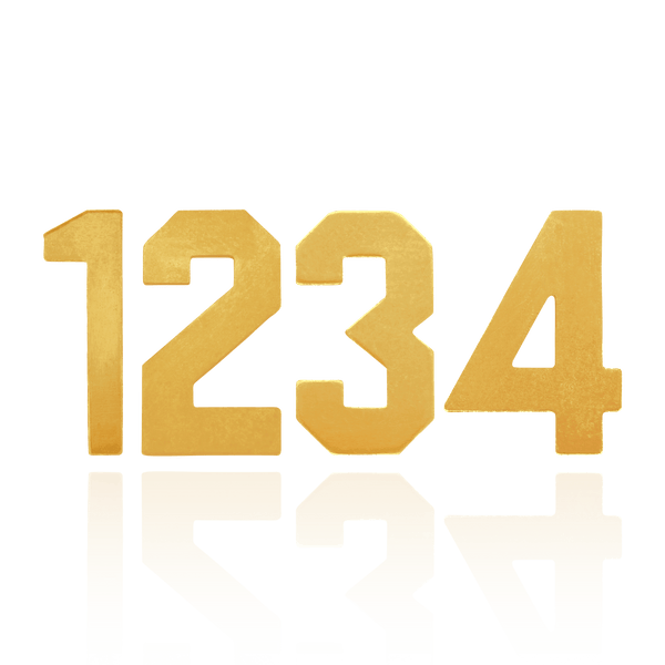 Basic Numbers in 14K Gold (12.7mm) (Semi-Polished)