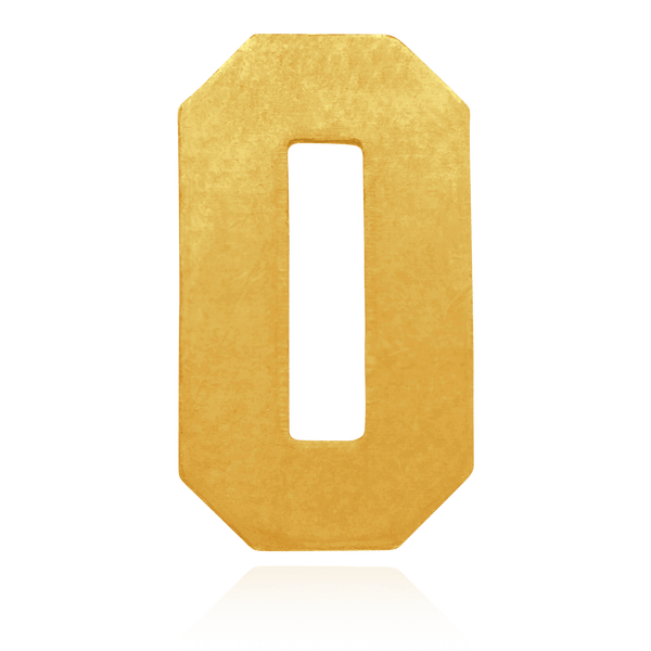 Basic Numbers in 14K Gold (12.7mm) (Semi-Polished)