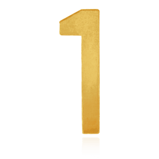 Basic Numbers in 14K Gold (12.7mm) (Semi-Polished)