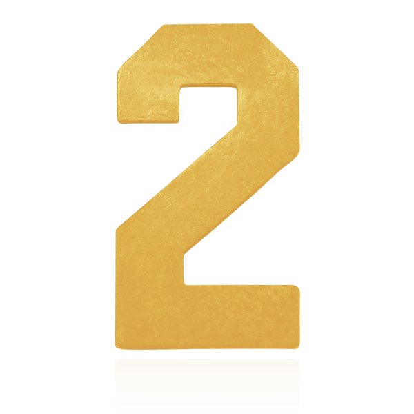 Basic Numbers in 14K Gold (12.7mm) (Semi-Polished)